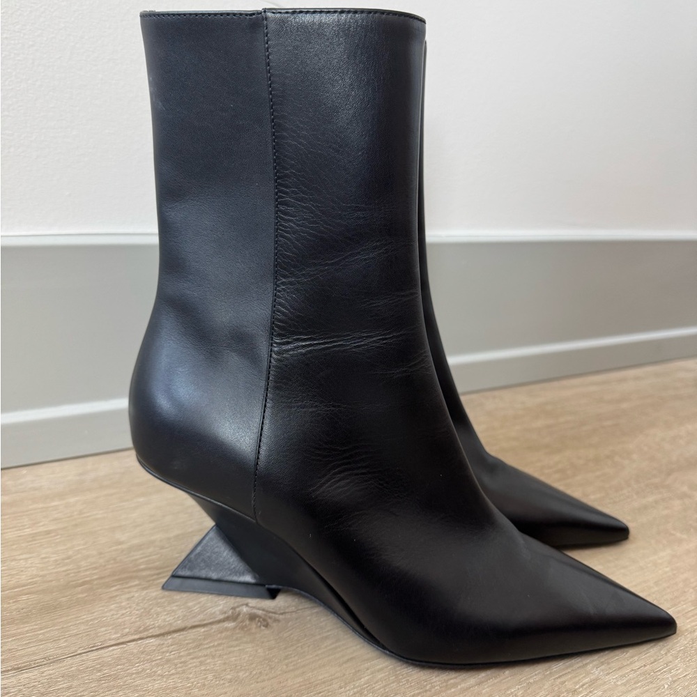 The Attico Cheope Black Leather Boots